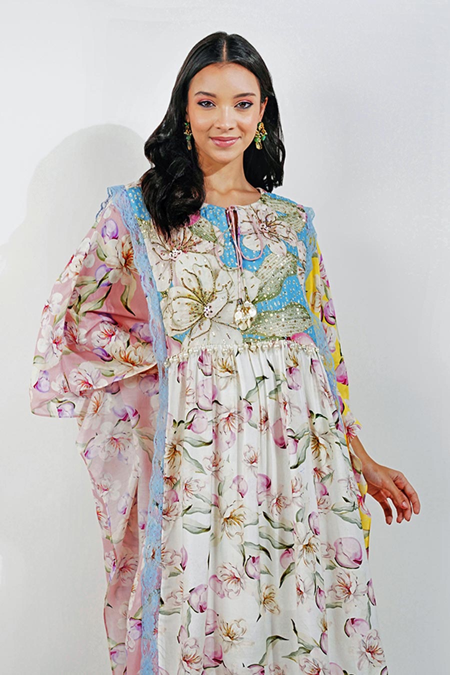 Floral Panelled Shabby Chic Kaftan