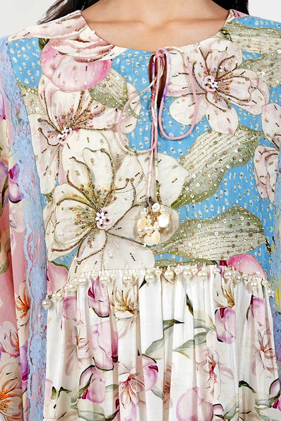 Floral Panelled Shabby Chic Kaftan