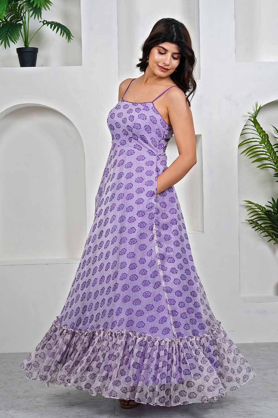 Violet Printed Maxi Dress