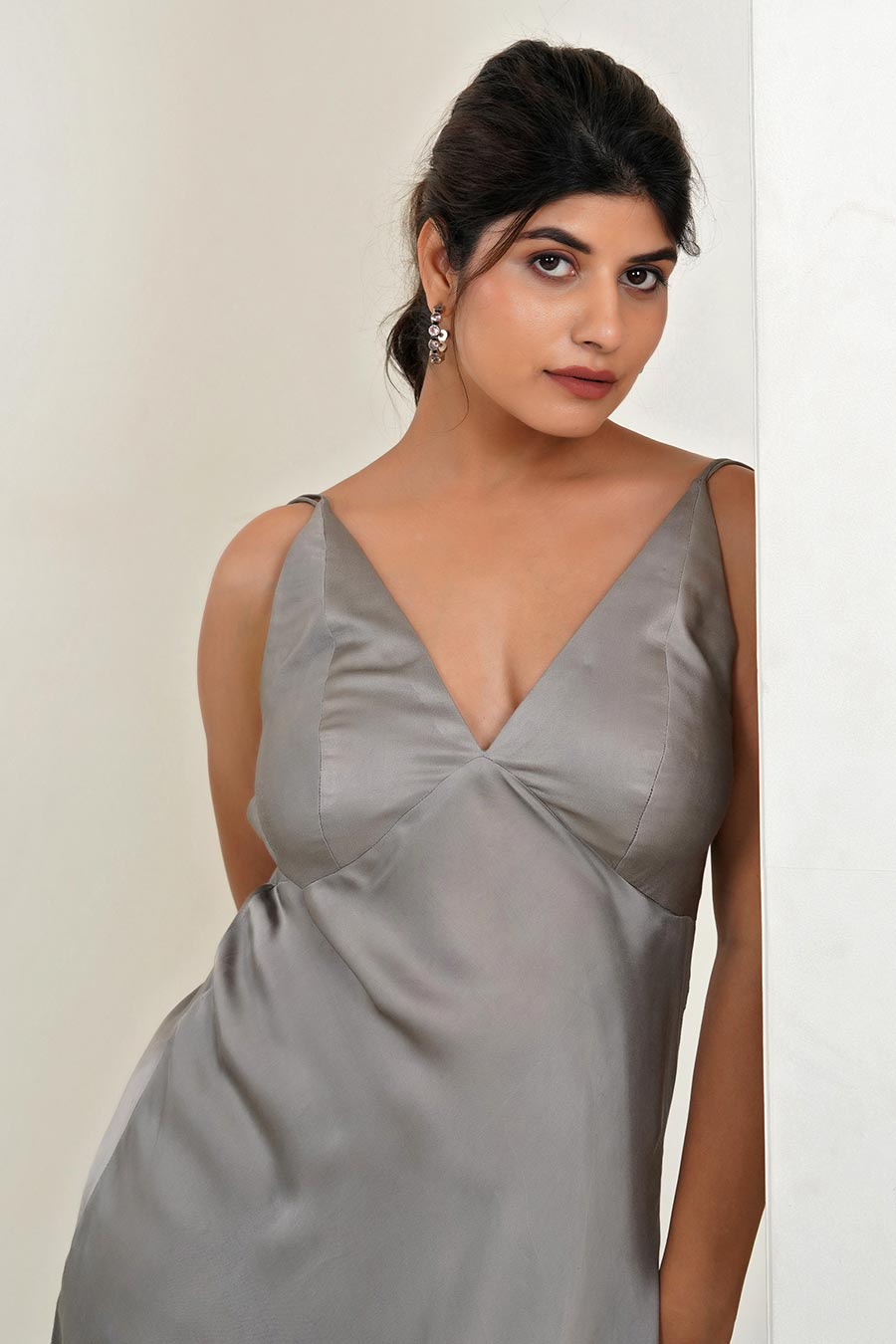 Grey Backless Dress