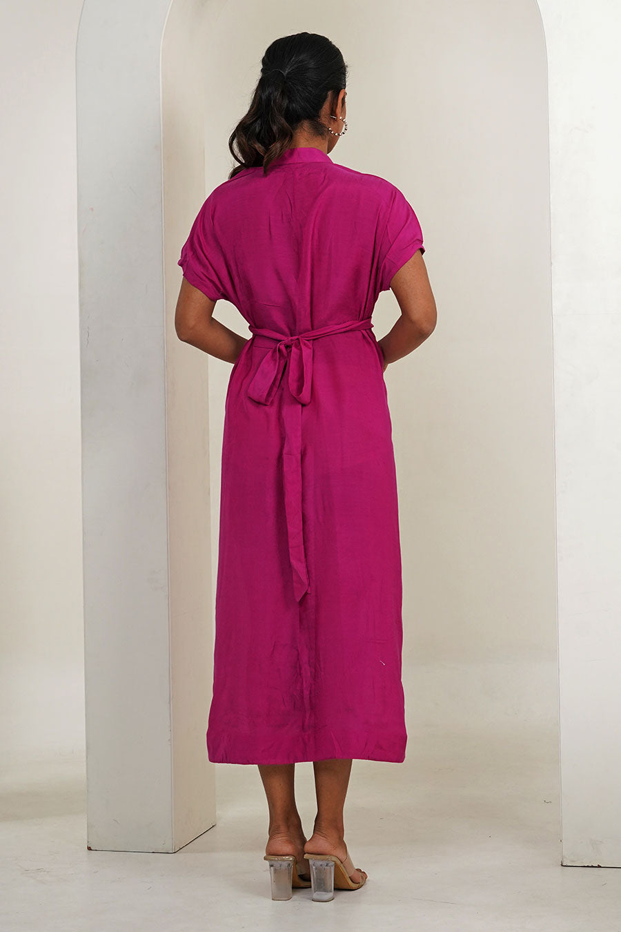 Fuschia Pink Knotted Dress