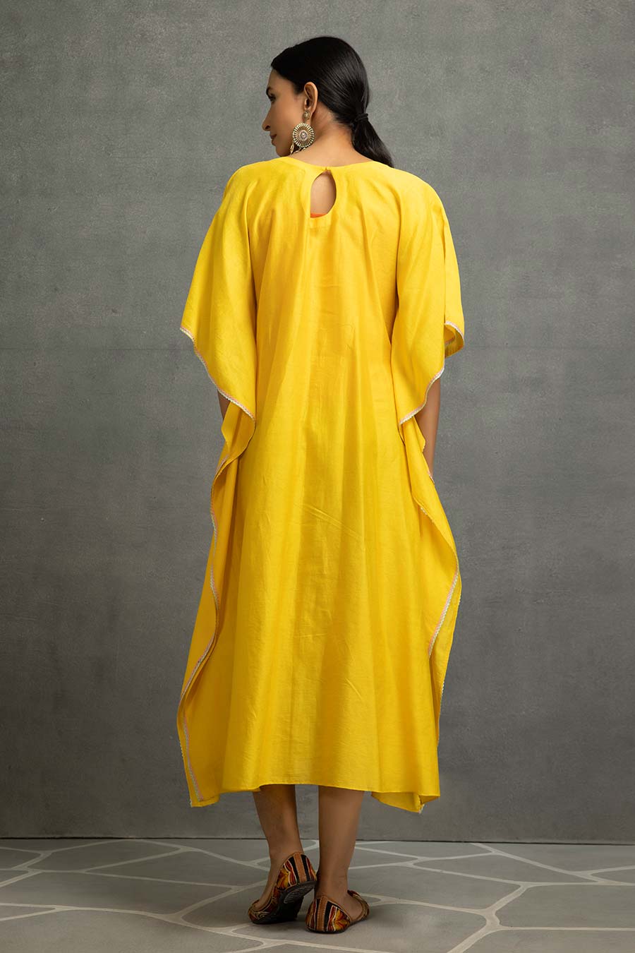 Yellow Embellished Kaftan