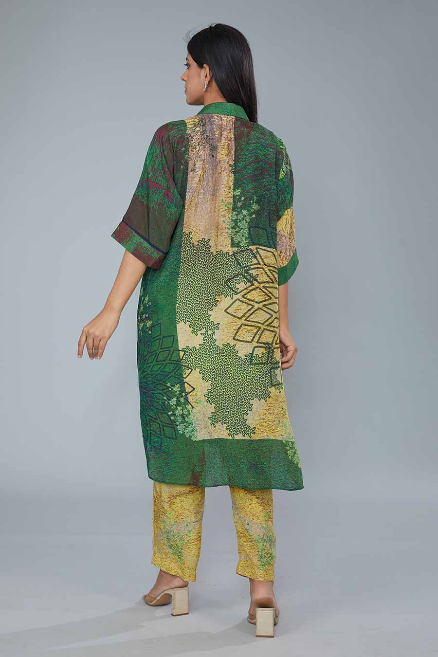 Multicolour Printed Tunic & Pant Set