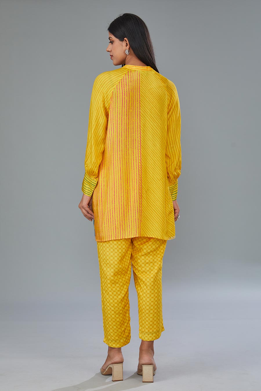 Yellow Printed Tunic & Pant Set