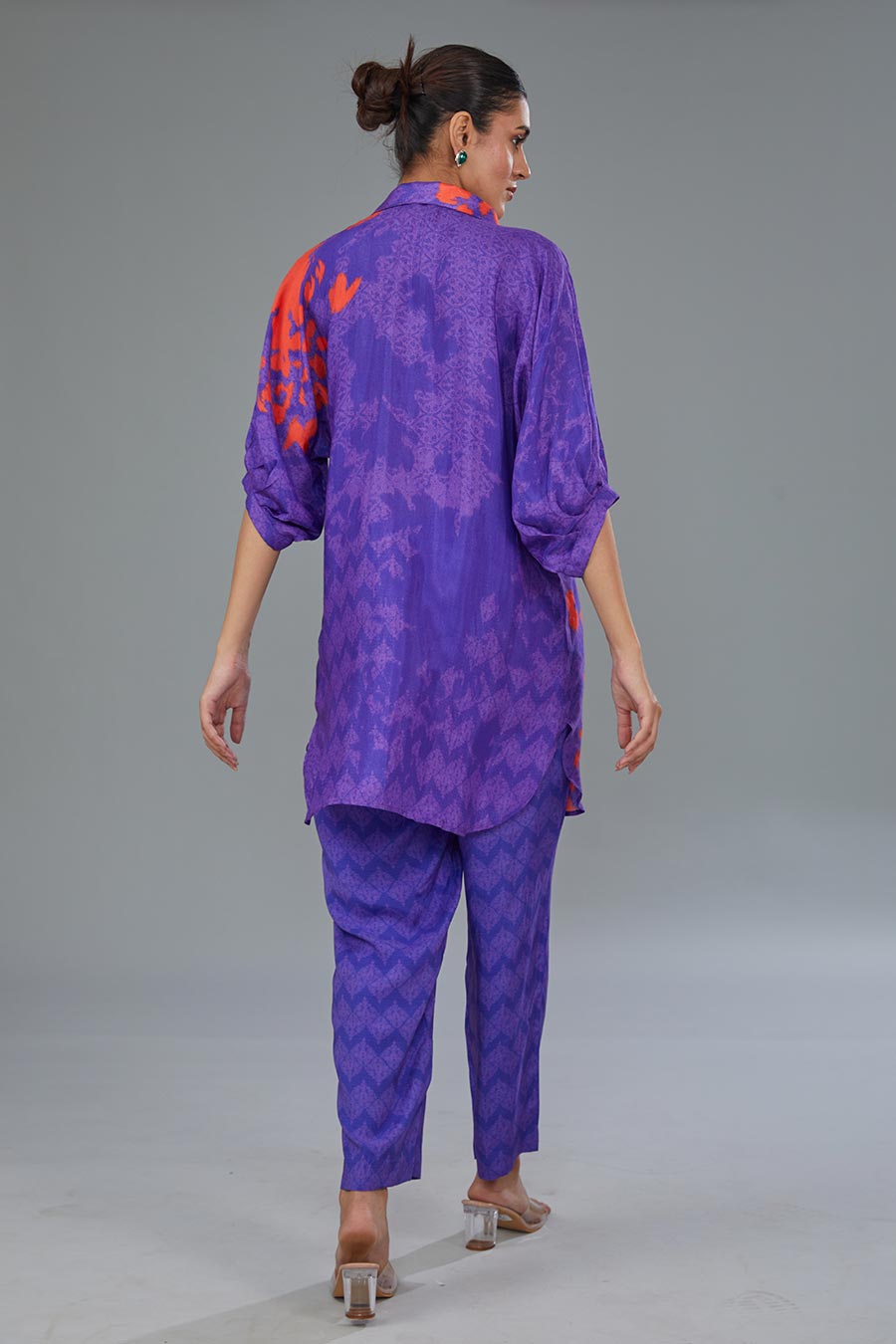 Purple Printed Tunic & Pant Set