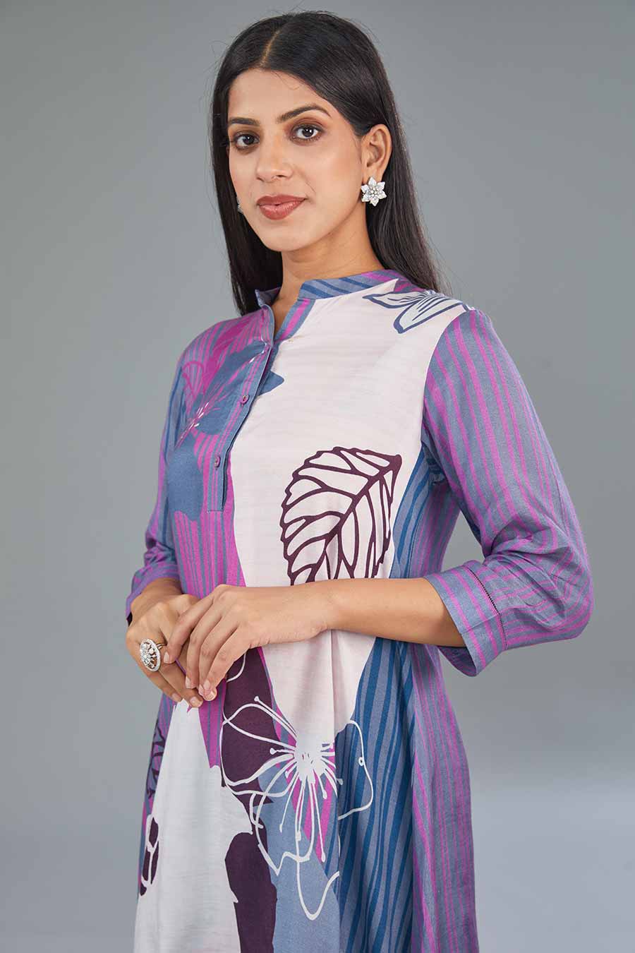 Multicolour Printed Tunic & Pant Set