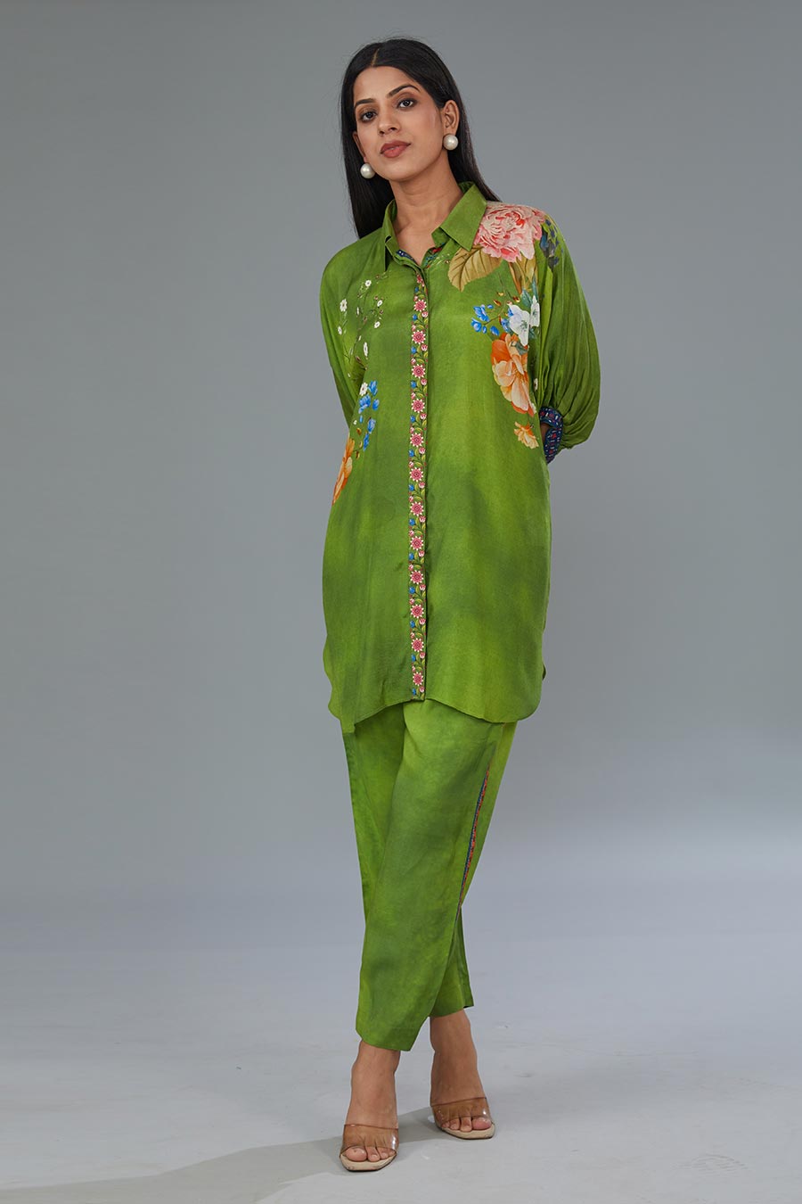 Green Printed Tunic & Pant Set