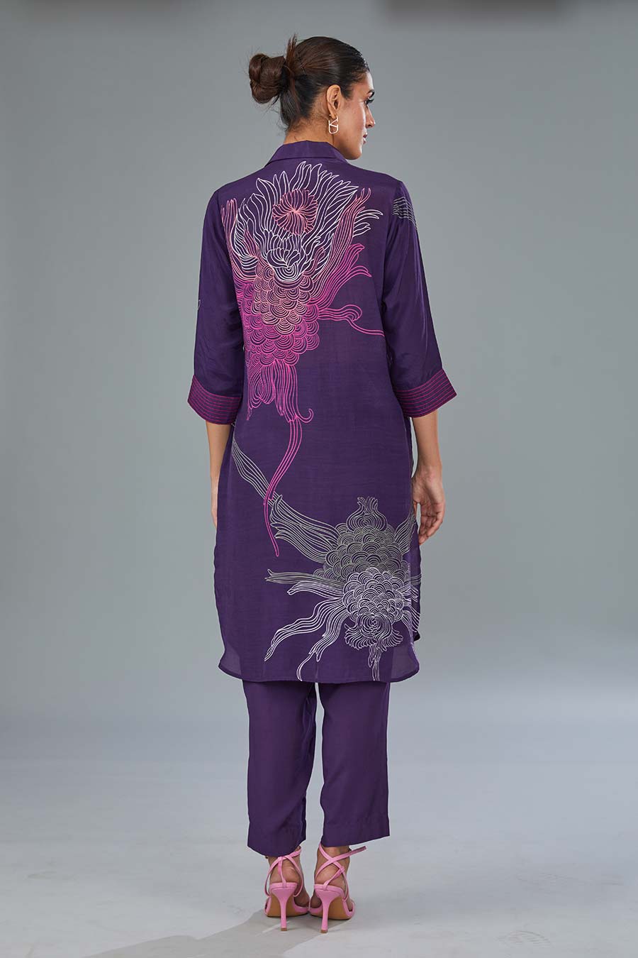 Purple Printed Kurta & Pant Set