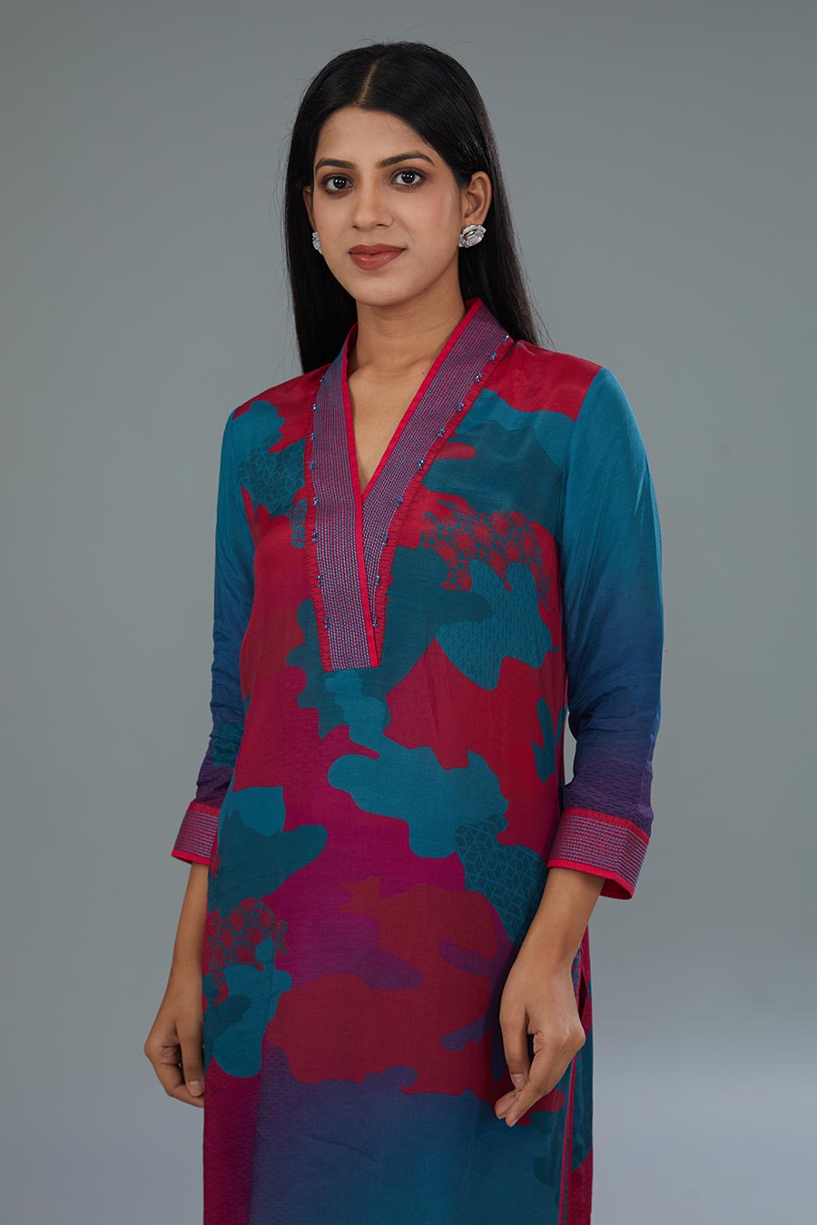 Blue Printed Kurta & Pant Set