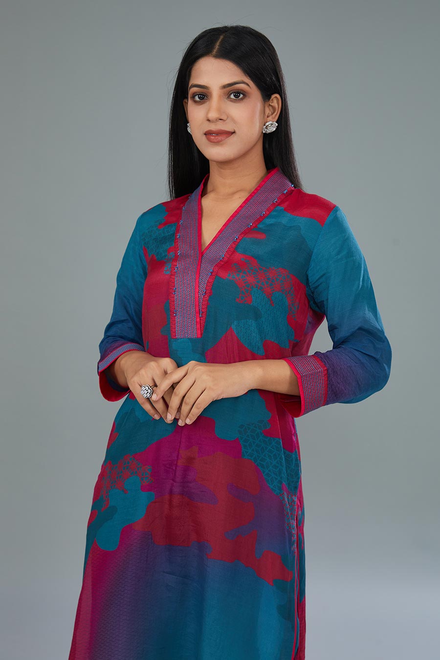 Blue Printed Kurta & Pant Set