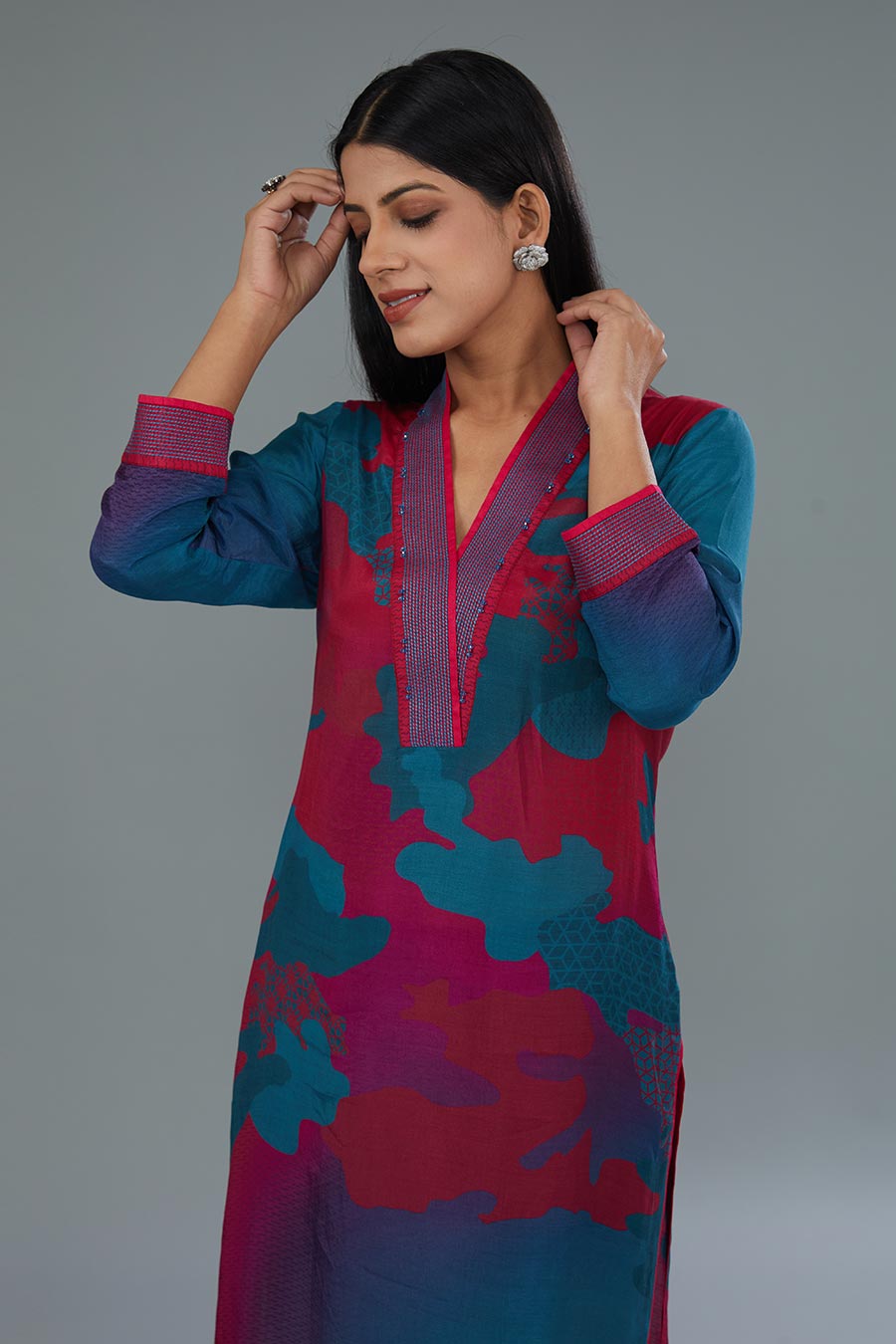 Blue Printed Kurta & Pant Set