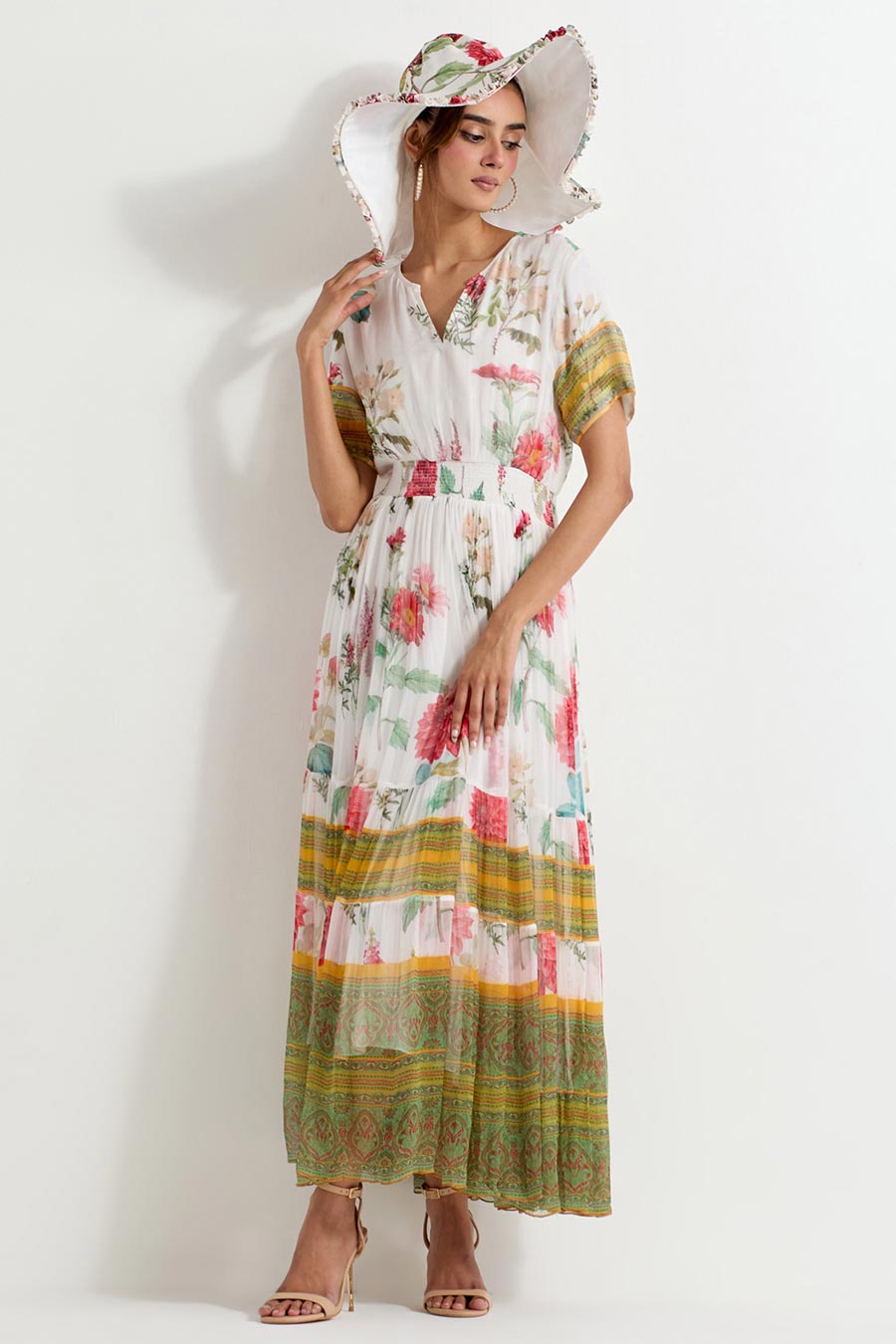 Daisy Printed Chiffon Maxi Dress