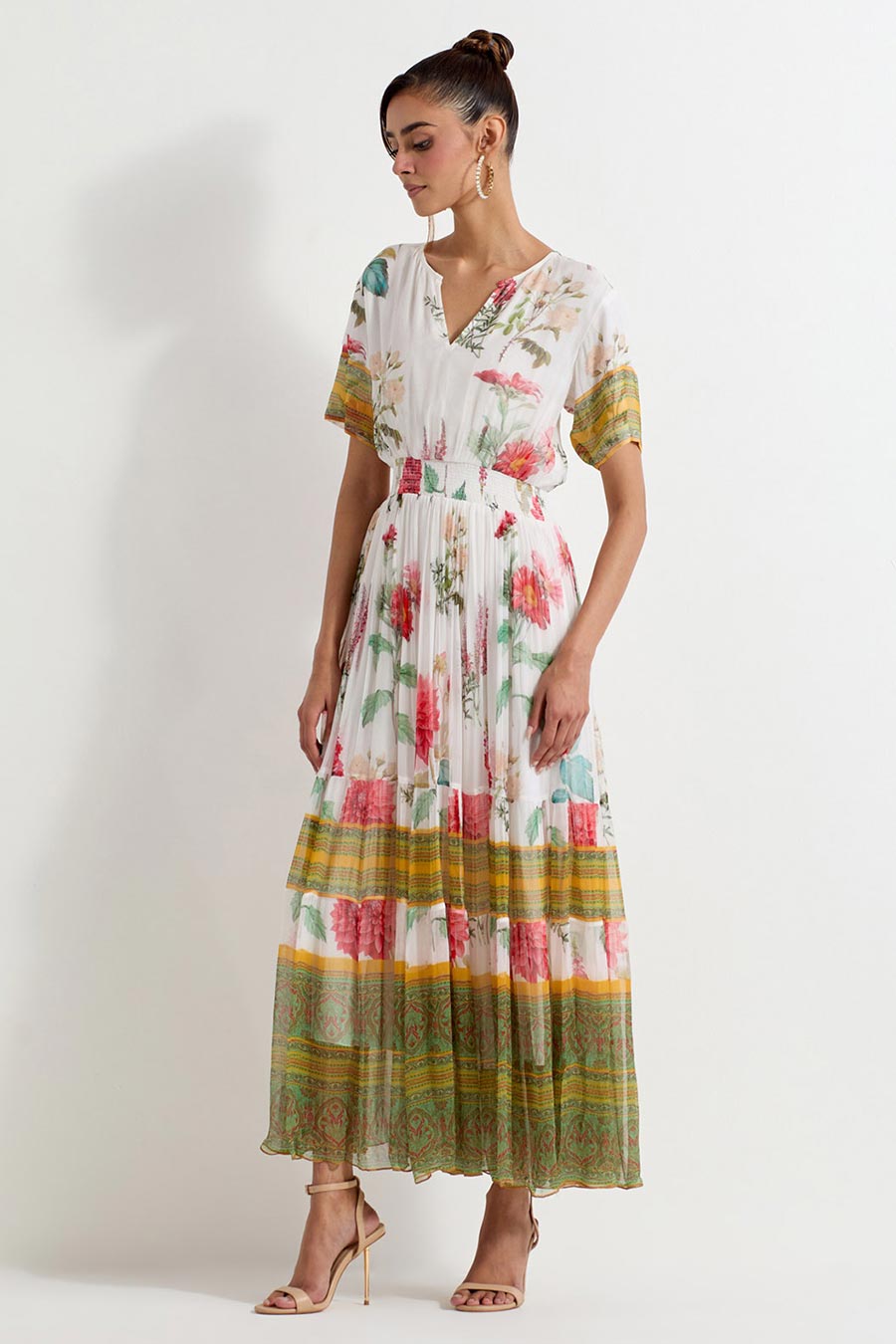 Daisy Printed Chiffon Maxi Dress