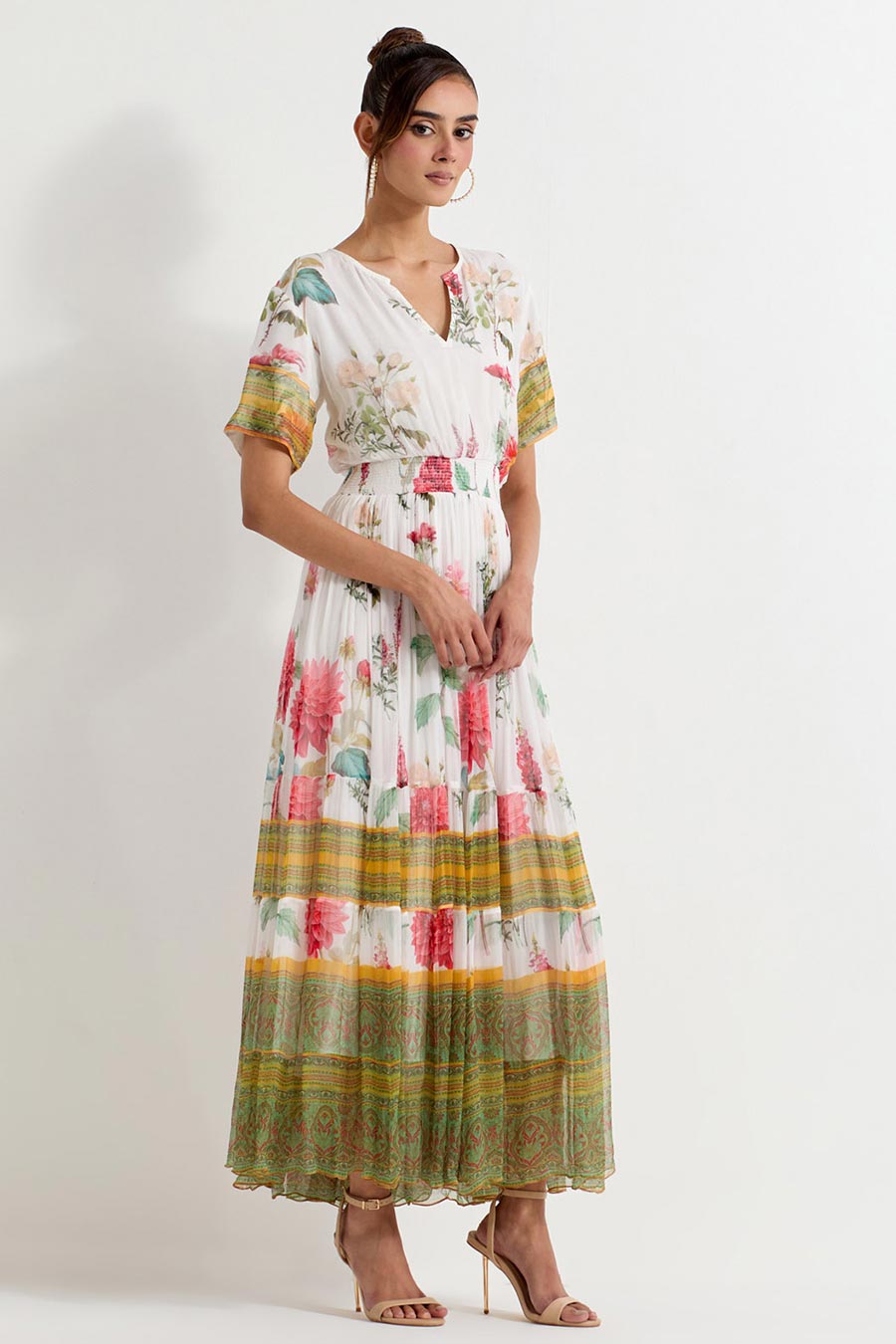 Daisy Printed Chiffon Maxi Dress