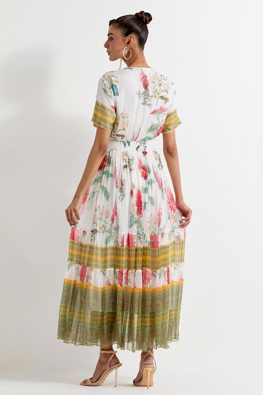 Daisy Printed Chiffon Maxi Dress