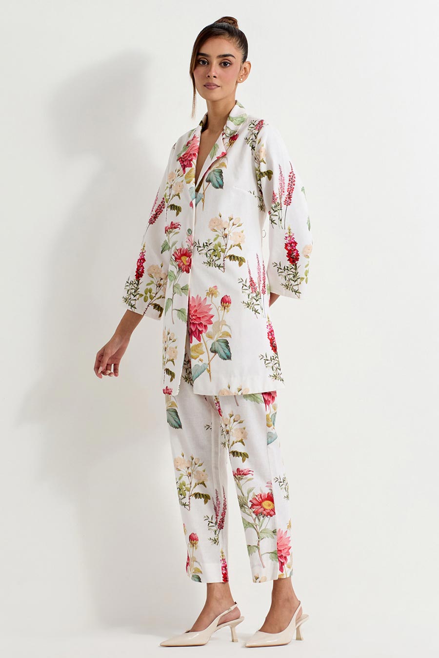 Daisy Printed Cotton Linen Co-Ord Set