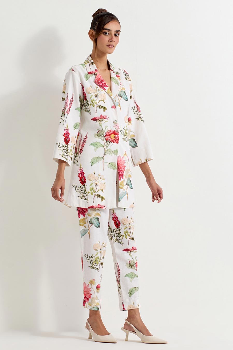 Daisy Printed Cotton Linen Co-Ord Set