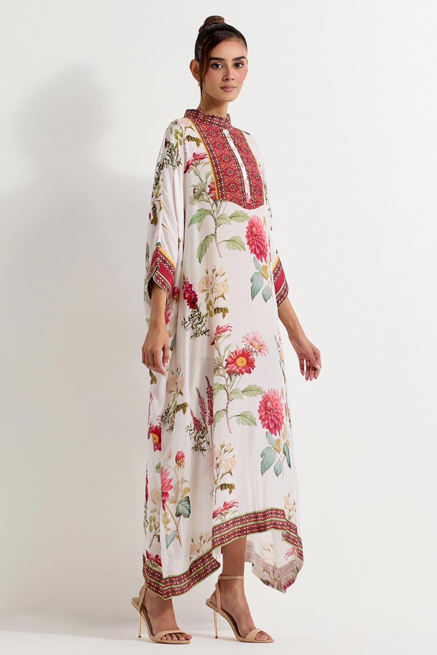 Daisy Printed Modal Silk Kaftan Dress