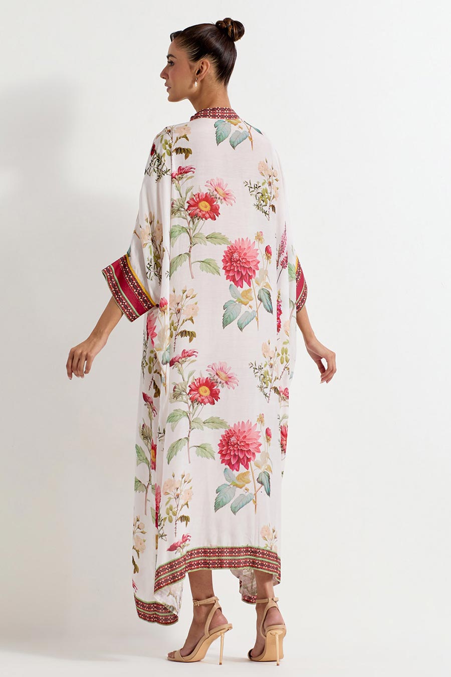 Daisy Printed Modal Silk Kaftan Dress