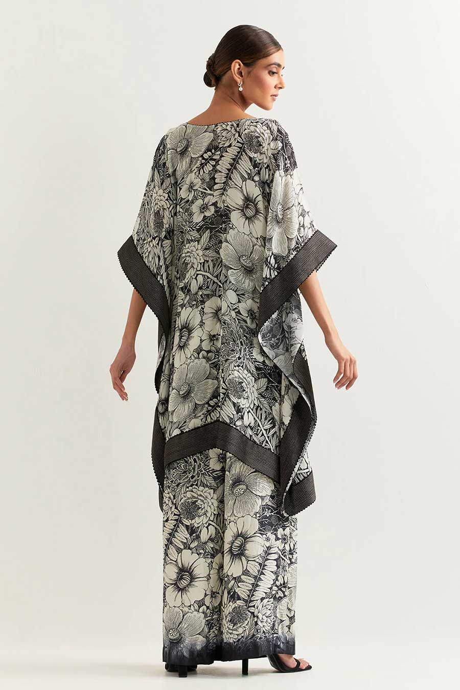 Black & White Printed Kaftan Co-Ord Set