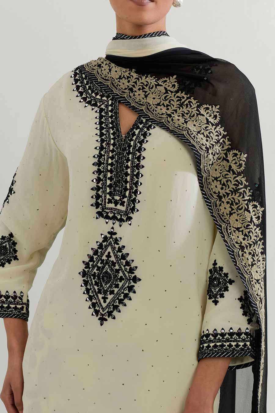 Embroidered Sharara Set with Dupatta