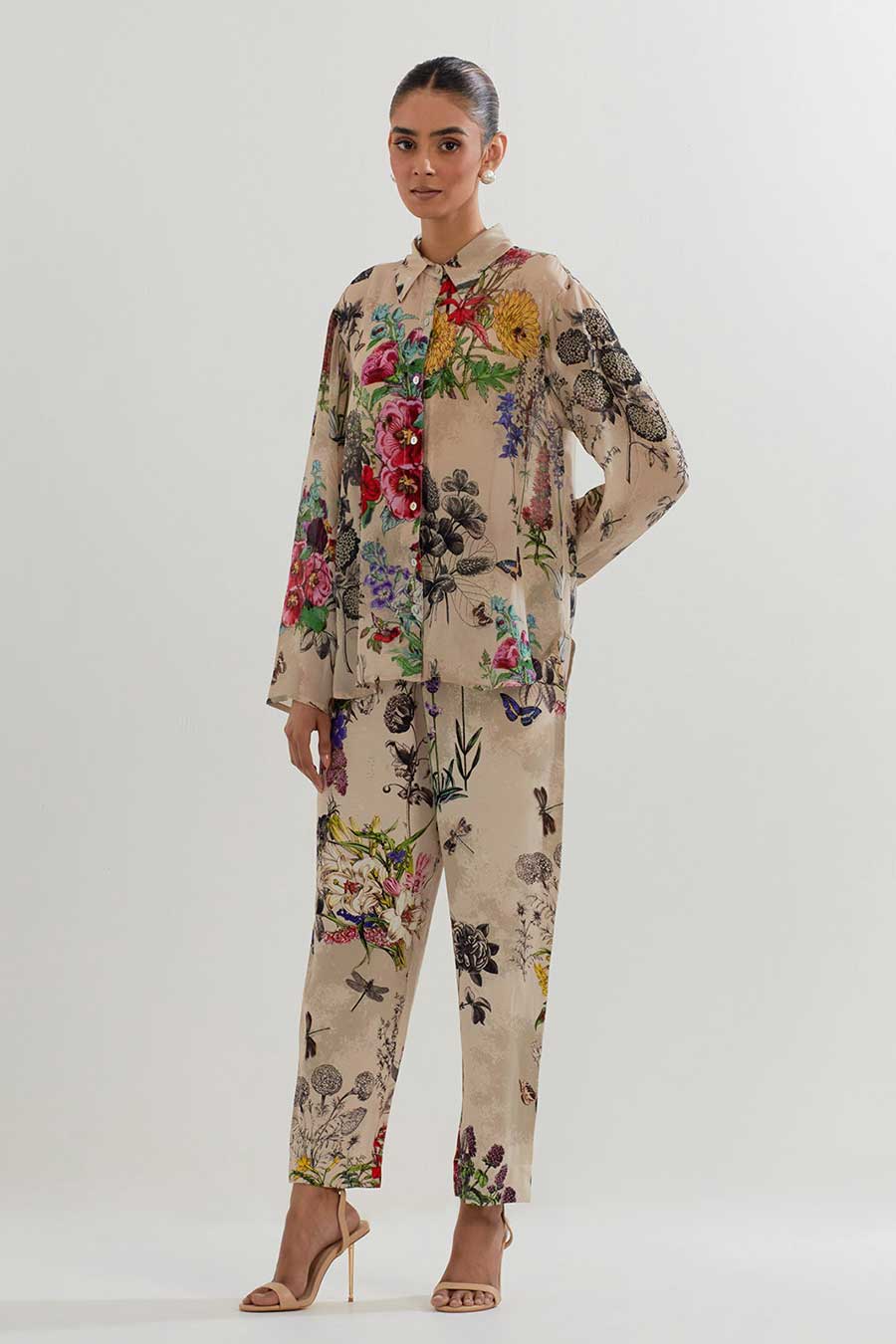 Botanical Print Shirt & Pant Co-Ord Set