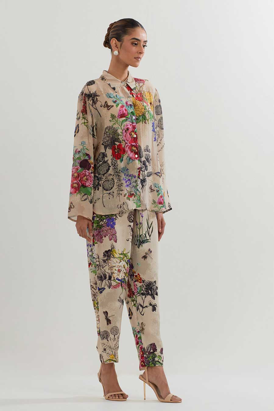 Botanical Print Shirt & Pant Co-Ord Set