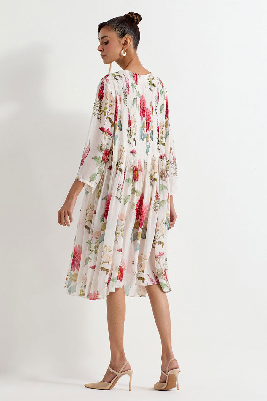 Daisy Printed Georgette Lattice Dress