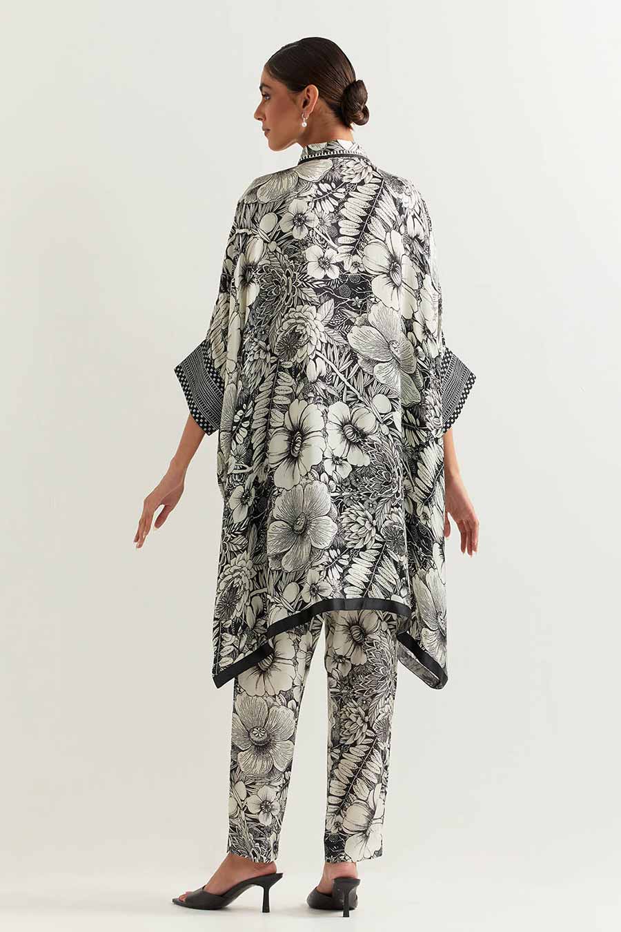 Black & White Printed Kaftan Co-Ord Set