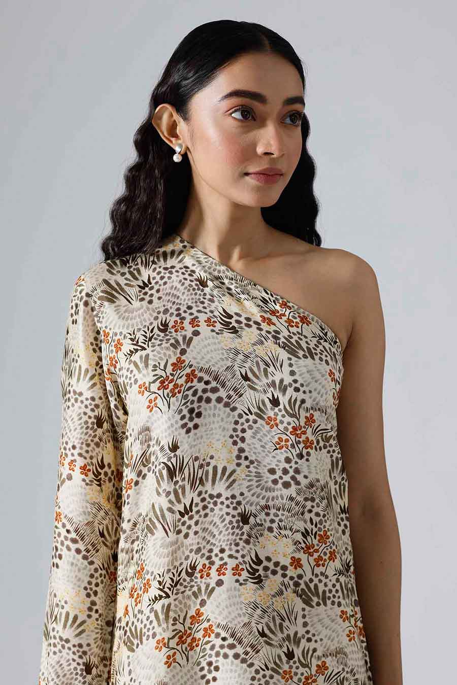 Ivory Printed Garden Dress