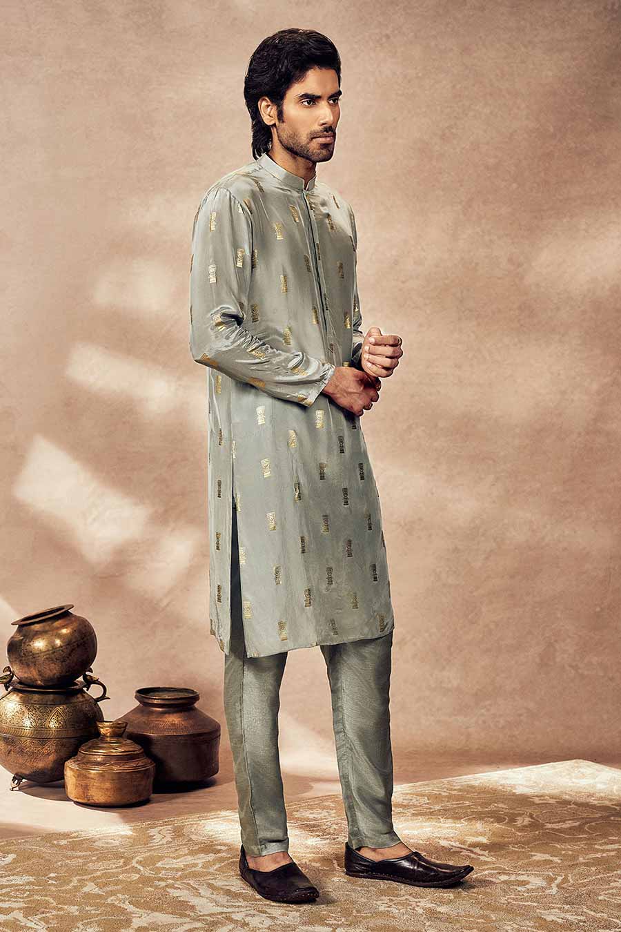 Grey Timber Tribe Printed Kurta Set