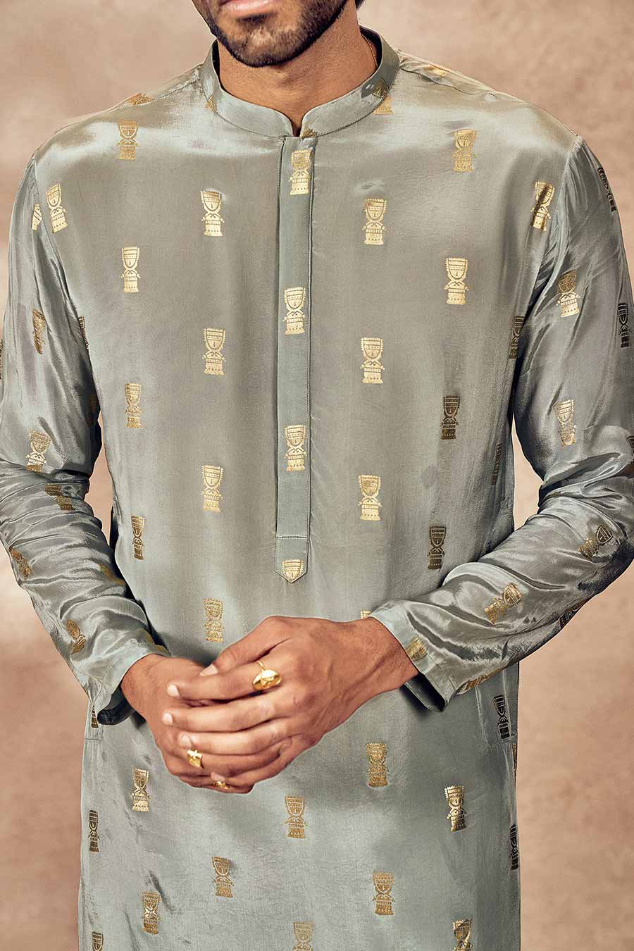 Grey Timber Tribe Printed Kurta Set