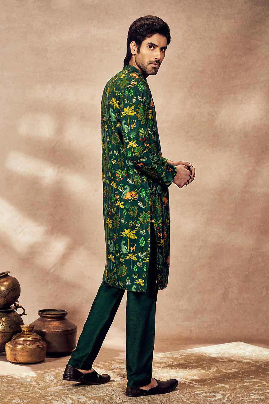 Green Tropical Rhapsody Printed Kurta Set