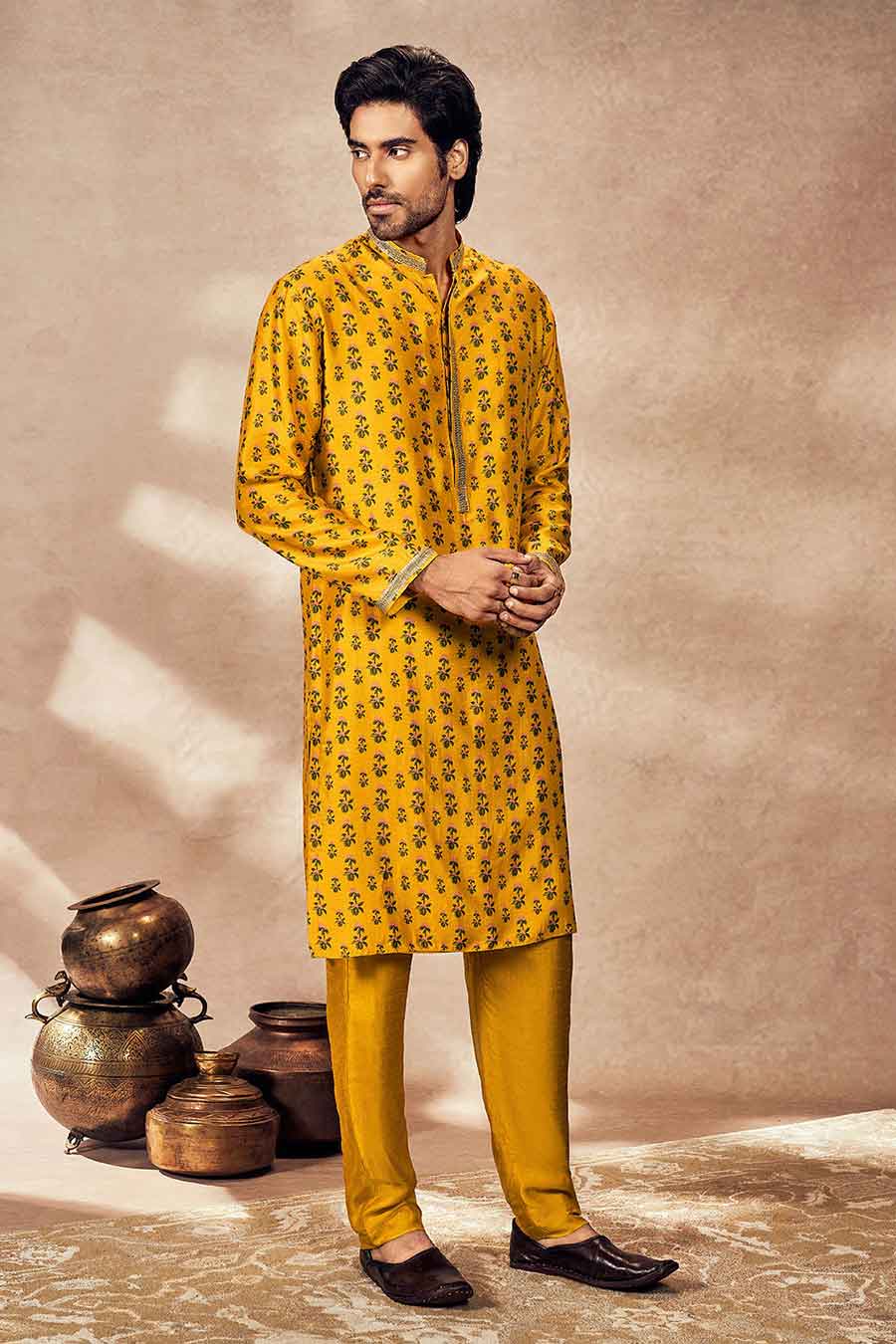 Yellow Pixie Dust Printed Kurta Set