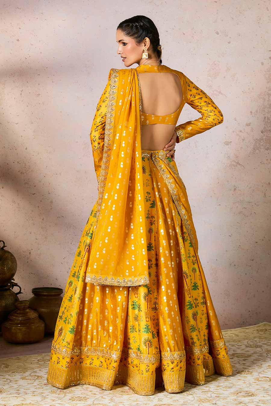 Yellow Nomatic Tribe Embroidered Lehenga Set