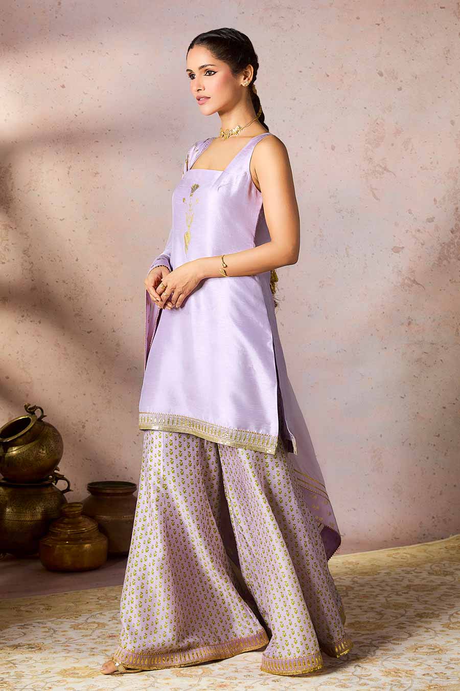 Lilac Pixie Dust Embellished Sharara Set