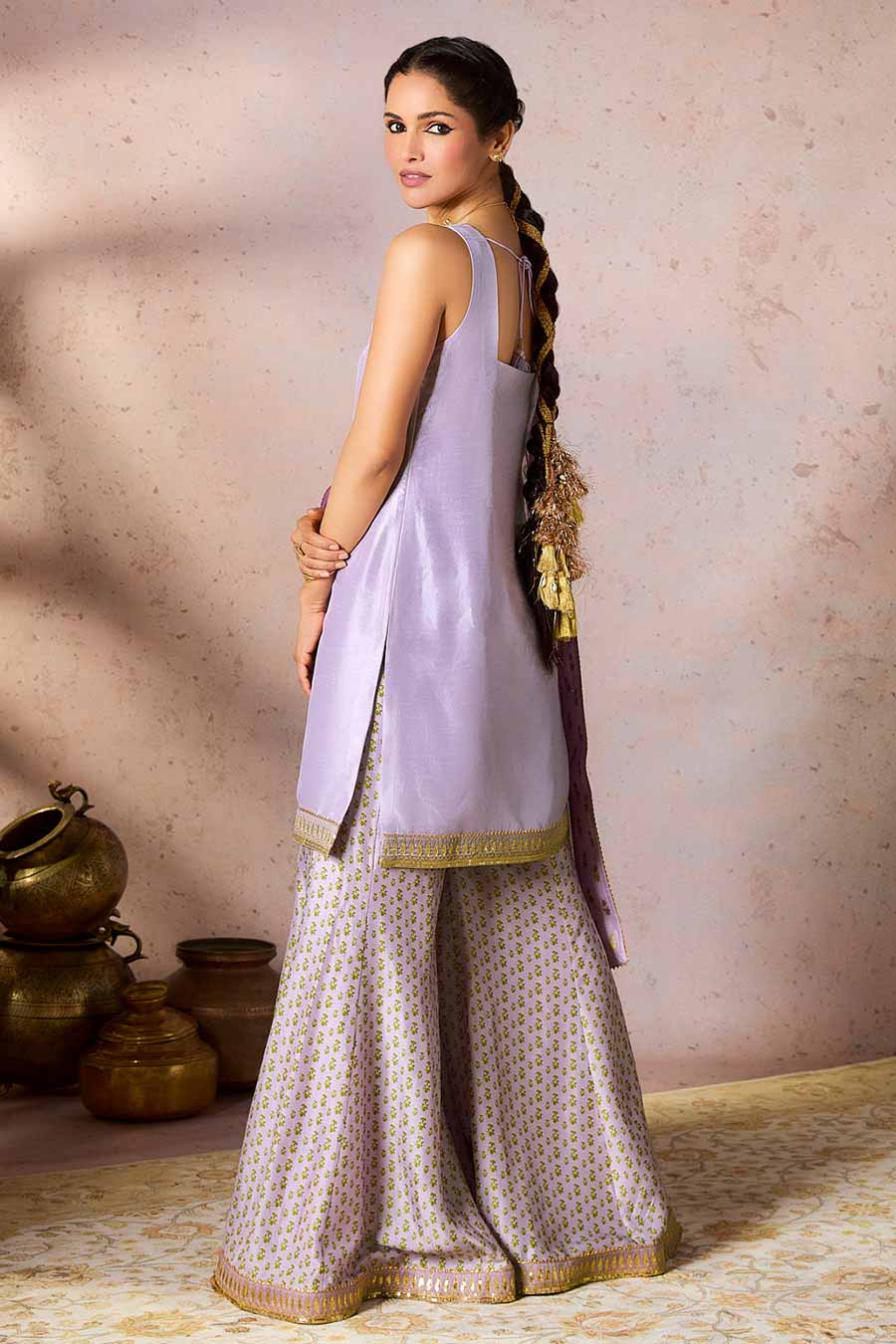 Lilac Pixie Dust Embellished Sharara Set