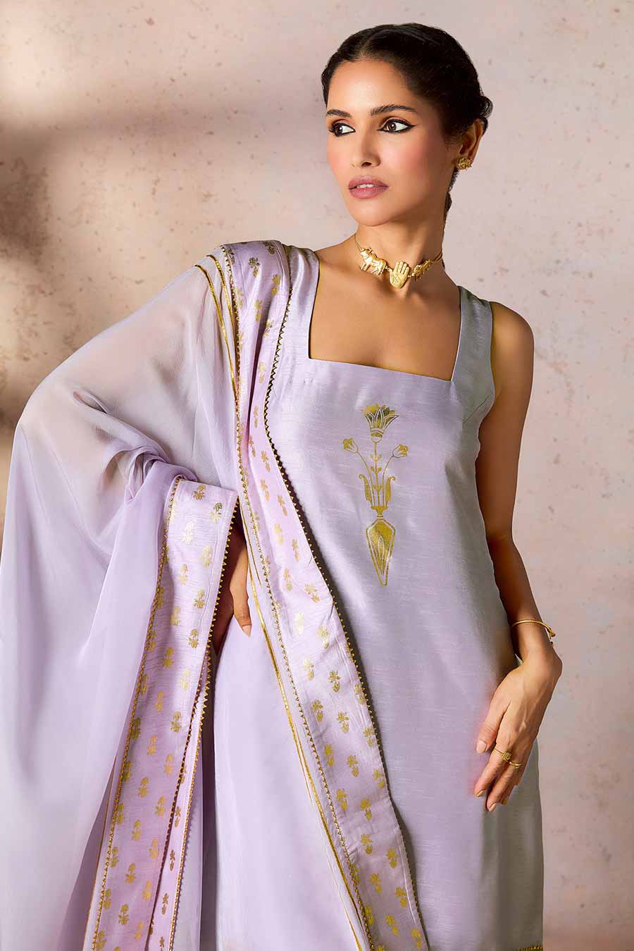 Lilac Pixie Dust Embellished Sharara Set