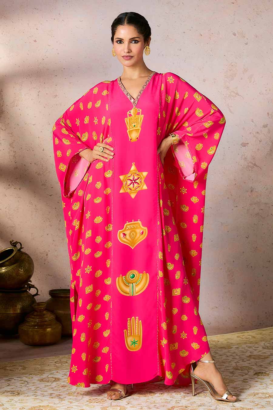 Pink Trinkets Printed Kaftan