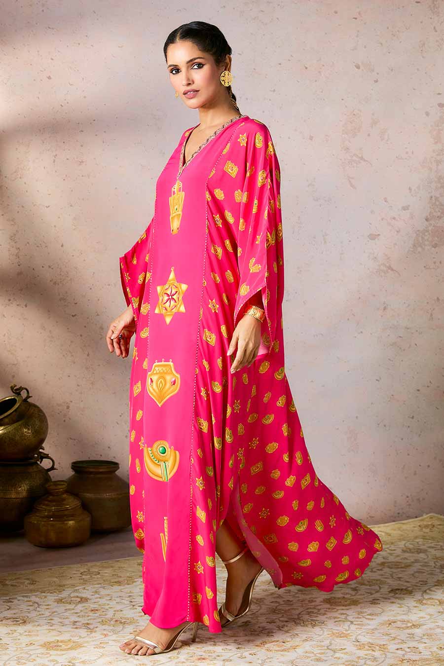 Pink Trinkets Printed Kaftan