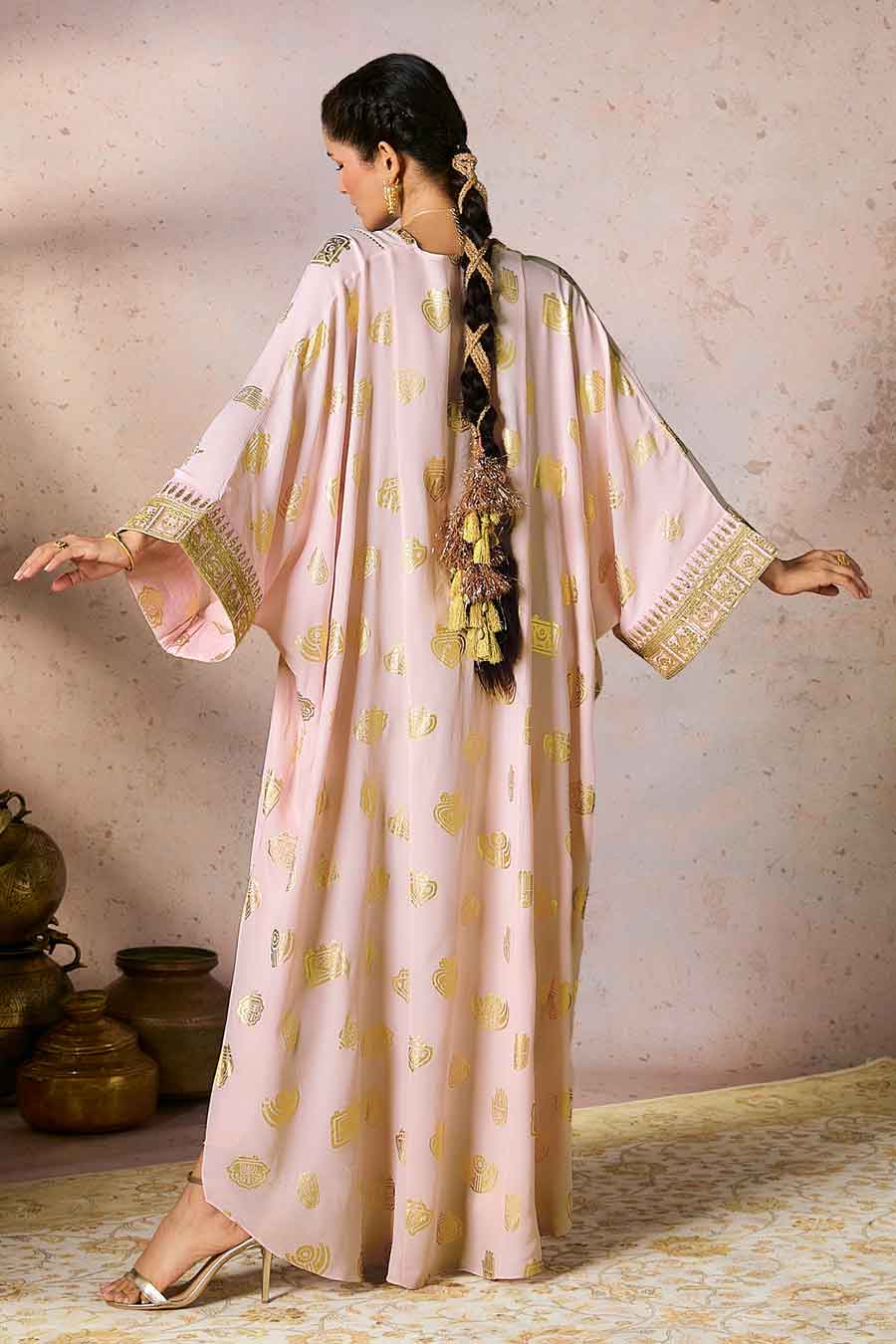 Baby Pink Trinkets Printed Kaftan