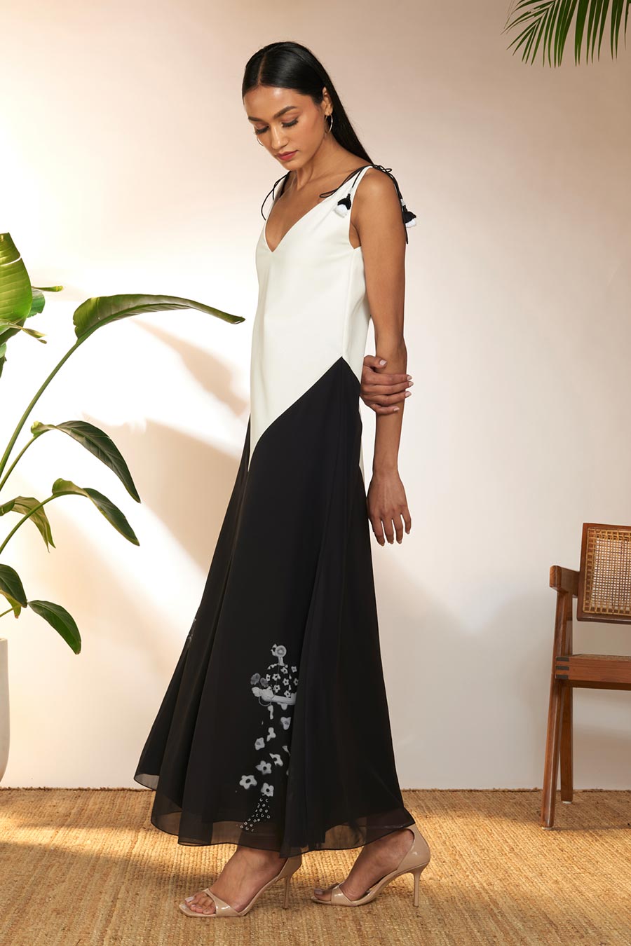 Black & White Tropicool Long Dress
