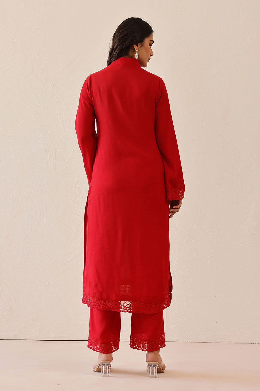 Crimson Red Iris Tunic & Pant Set