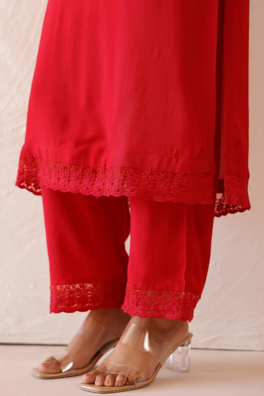 Crimson Red Iris Tunic & Pant Set