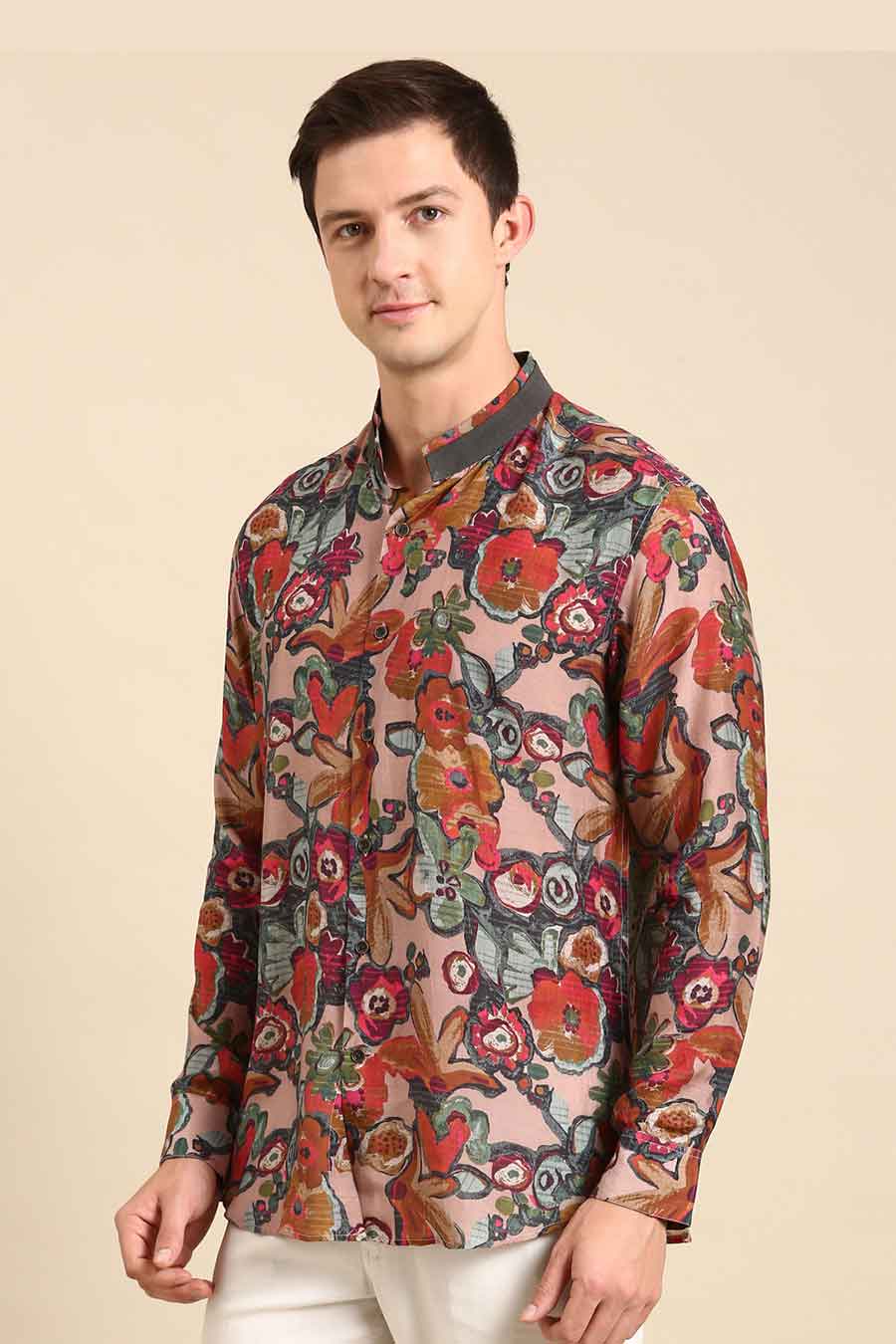 Multicolour Muslin Printed Shirt