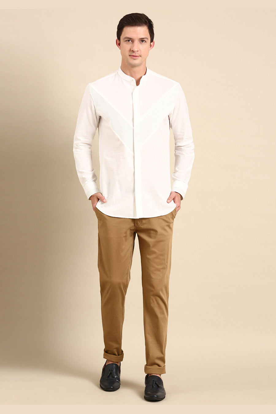 White Malai Cotton Pintuck Shirt