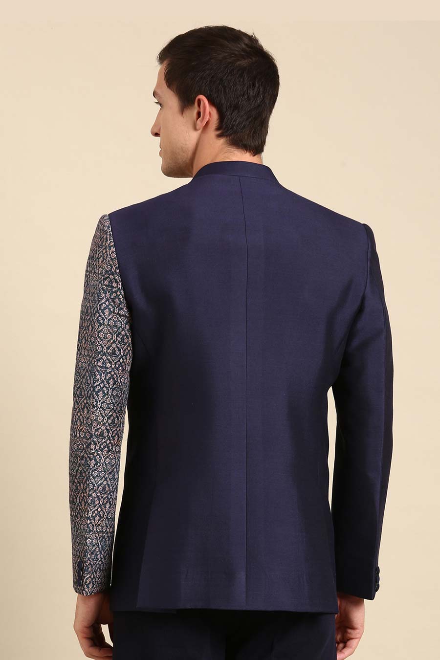 Blue Printed Panel Blazer