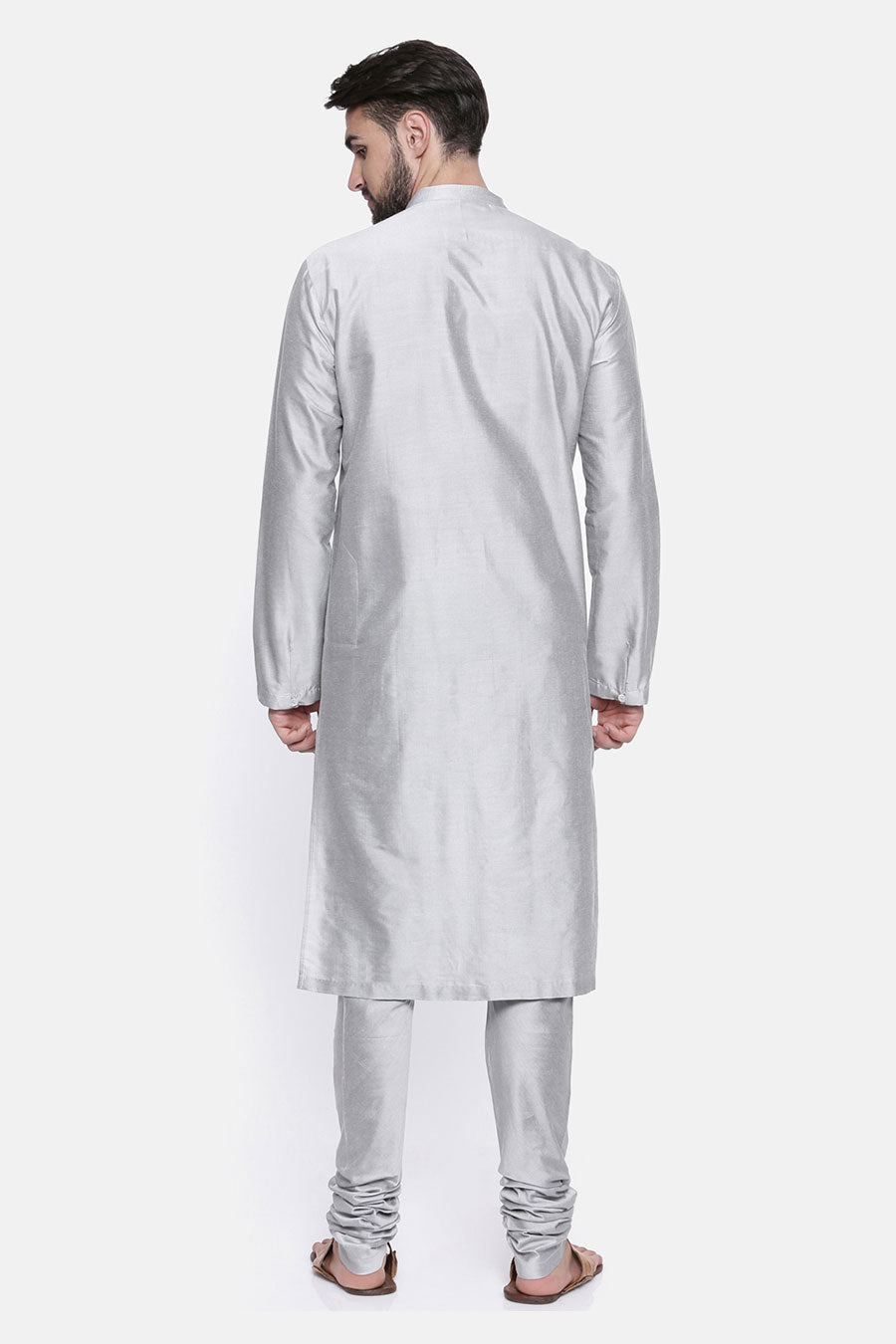 Silver Grey Pintuck Kurta Set