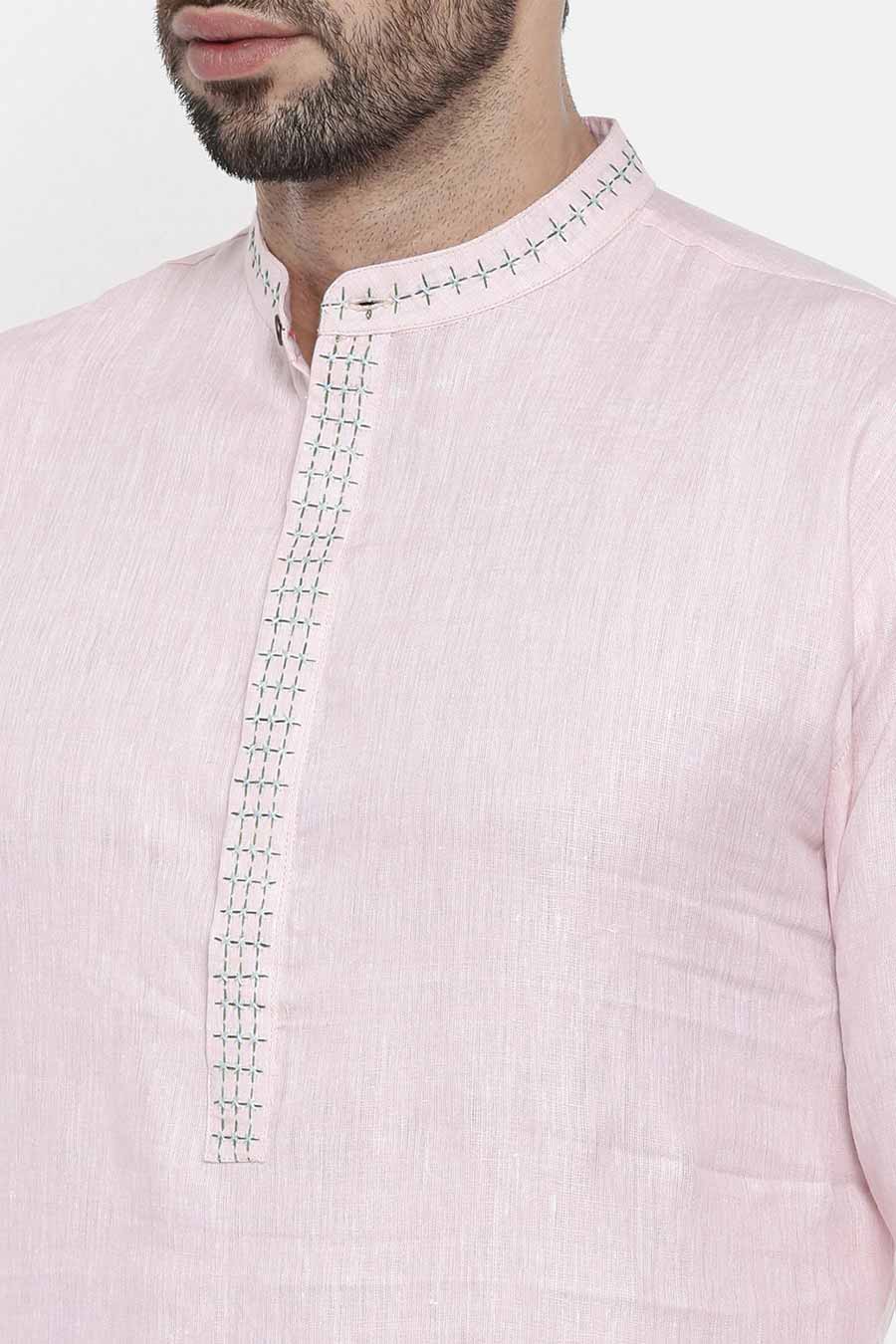 Pink Embroidered Kurta Set