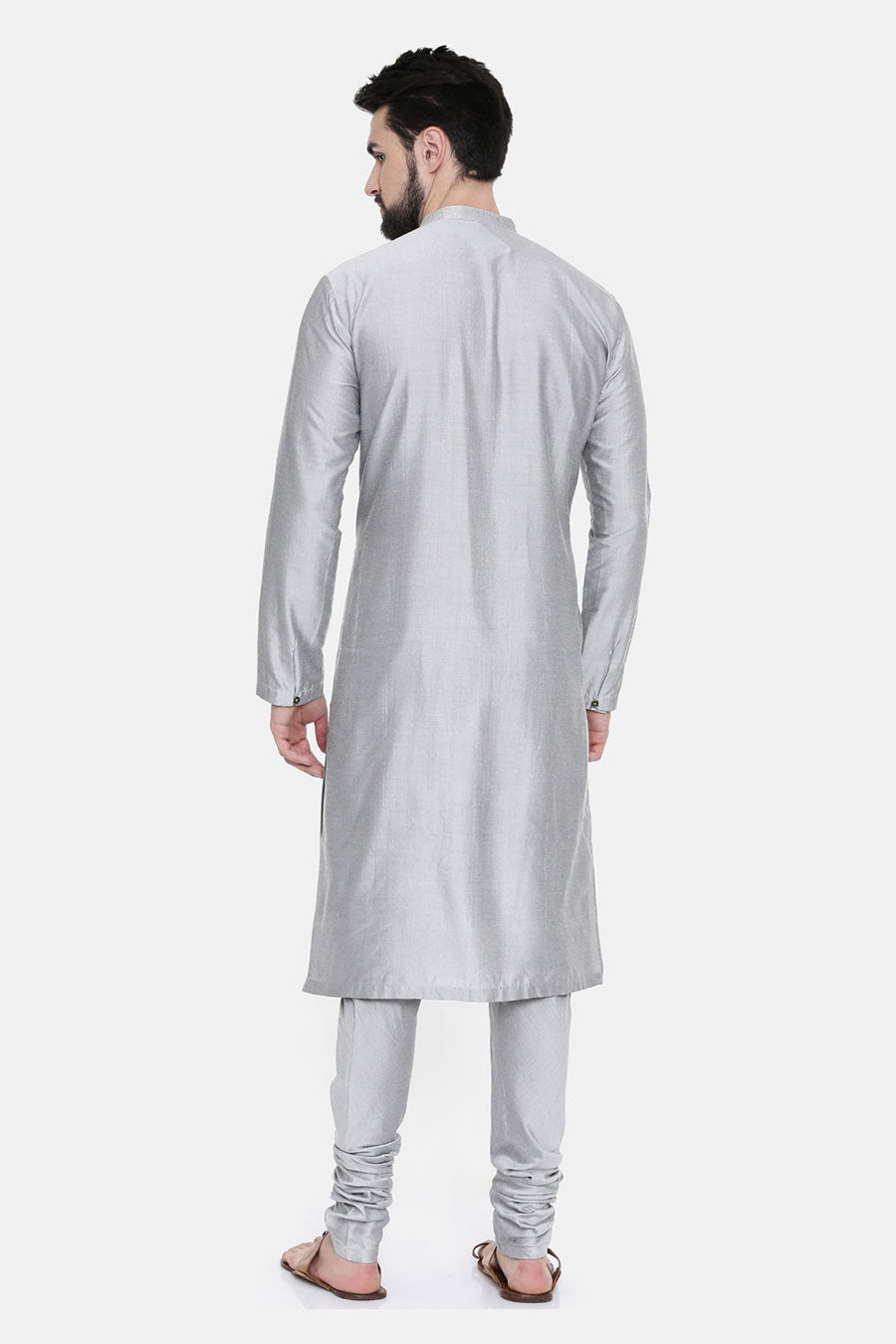 Silver Grey Pintuck Kurta Set